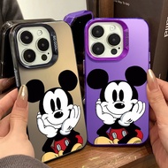 Hand Drawn Cartoon Thinking Mickey Phone Case Compatible for IPhone 15 14 13 12 11 PRO MAX X XR XS MAX 7/8 Plus Se2020 Smooth Shockproof Silicone TPU Phone Case