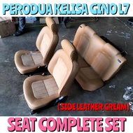 Perodua Kelisa Mira Gino L7 Side Leather Seat Complete Set ( Cream Color ) / Kusyen Kerusi Kereta / 