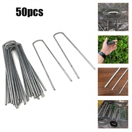 50pcs Anchor Pins Galvanised Metal Ground U Tent Pegs Gazebo Camping Tarpaulin Hooks