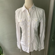 USED Club Monaco polka dot linen shirt size S