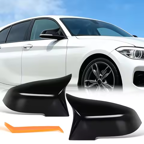 A Pair ABS Gloss Black Side Rearview Wing Mirror Cover Caps For BMW 1 2 3 4 Series F20 F30 F31 F32 F