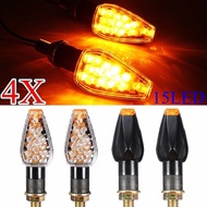 4X 12V 15 LED Motorcycle Bike Black Turn Signal Indicator Light for Honda Suzuki Harley (Light Color