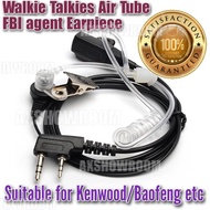 Covert Airtube Earpiece For Kenwood / Baofeng / TSSD / Retevis Walkie talkie. 2 Pin Jack.