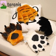 TARANIS Animal Paw Plush Gloves, Striped Design Stuffed Toys Faux|Paw Gloves, Cosplay Gloves Soft Si