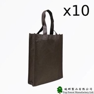 純咖啡色環保袋 10個廠價特惠裝 商務個人送禮  多用途包裝用品 高貴大方購物袋 不織布袋 SN-NW2