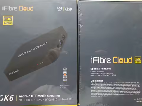[Genuine] 2025 Singapore TV box starhub ifibre cloud GK6 4G 32G Android Amlogic BT5 Dual WiFi6 voice