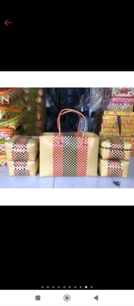 PROMO!!!! Tas set keben ke pura set 4 GRATIS BESEK BAMBU/ Keben plastik kaca isi 4 plus besek bambu/