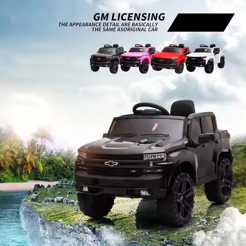 12V Electric Ride-on Car Truck w/Parent Remote Control, Bluetooth Speaker, LED Lights Ride on Toys f