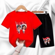 MERAH Children's Suit 2-10th Red and White August - Indonesian Independence Day Edition August 17, 2