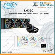Deepcool LM360 360mm 6th Gen ARGB Liquid Cooler with compact 2.4" IPS Screen Display (Black / White)