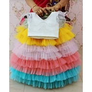 Fril Netted Lehenga Choli For Baby girls