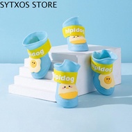 SYTXOS 4pcs/set นุ่มนุ่มๆ รองเท้ากันฝนกันน้ำสำหรับสุนัข การ์ตูนลายการ์ตูน ทนต่อการสึกหรอ รองเท้าฝนซิ