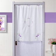Send Expansion Link Garden Embroidery Fabric White Partition Kitchen Living Room Bathroom Hotel Feng Shui Half Curtain Long Door Curtain