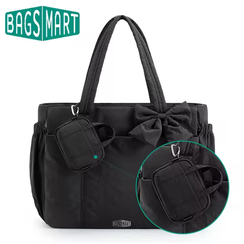 BAGSMART School Tote Bag for Women Large Capacity Messenger Shoulder Bag College Work Commuting Lapt