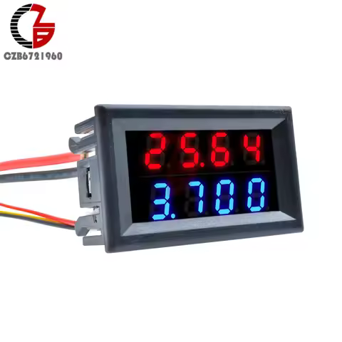 DC 0-100V 0-200V 10A 0.56" Mini LED Digital Voltmeter Ammeter 4 Digit Voltage Current Meter Car Batt