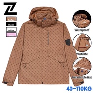 ZHITAO XS-4XL Couples Windbreaker | High-Quality Fashionable Waterproof Jacket | Casual Sports Outerwear | Plus Size Jaket Lelaki
