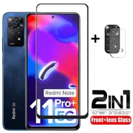 2in1 For Xiaomi Redmi Note11 Note11s Note 11s 11 Pro + Plus Pro+ 4G 5G Full Cover Front Film Screen Protector Tempered Glass Film Camera Back Lens Protective Glass