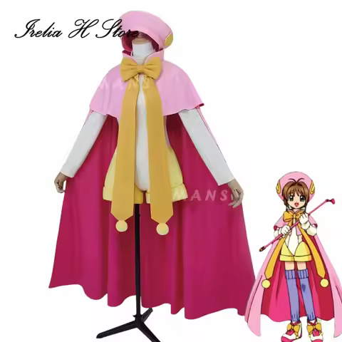 Irelia H sakura Card Captor Sakura Cosplay Costume women Anime dress with cape