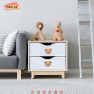 FKILLAONE Drawer Knob, Single Hole Design Wooden Cupboard Knob, Creative Bear Shape with Screw Cabinet Knob Furniture Accessories