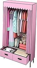 Portable Wardrobe Closets 28-inch Wide Freestanding Closet Organizer with Closed Zipper and Drawer -