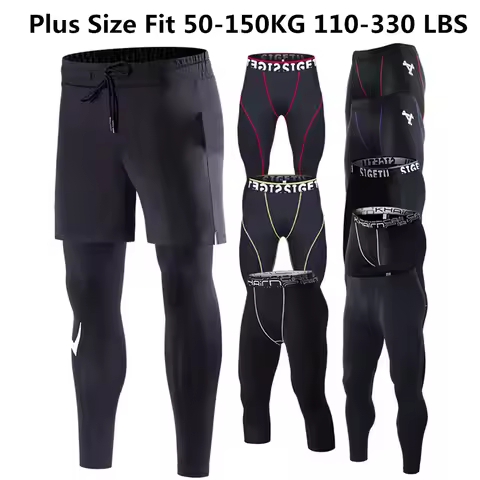 Big Size Men's Sports Pants Compression Tight Running Basketball Sportswear Fitness Traning Gym Quic