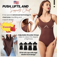 ZhiShang Skims Plus Size Square Neck Bodysuit with Tummy Control - One-Piece Underwear