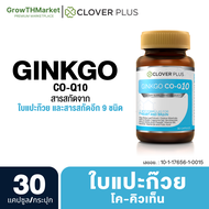 Clover Plus Ginkgo CO Q10 จิงโกะ โคคิวเท็น อาหารเสริม สารสกัด จาก ใบแปะก๊วย วิตามินบี6 วิตามินบี1 วิตามินบี2 โคเอนไซม์ คิวเท็น 1 ขวด 30 แคปซูล
