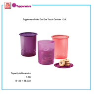 ภาชนะบรรจุอาหาร Tupperware Polka Dot One Touch Canister 1.25L ราคาต่อ 1 ใบ