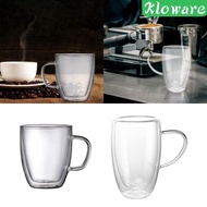 [Kloware] Double Layer Glass Coffee Mug Espresso Cup for Latte Lemonade Smoothies