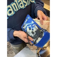 ERL 24FW California Blue Skull Distressed Wallet