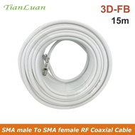 15 meters SMA Male to SMA Female Coax Cable 50ohm Low Loss 3D-FB SMA Connectors Extension Coaxial Ca