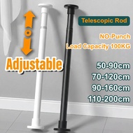 JLIFE Punch-free Extendable Shower Rod Adjustable Curtain Rod for Bathroom Bedroom Hang Balcony Exte