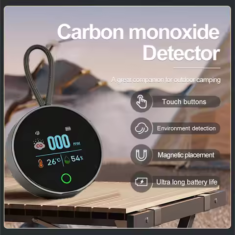 FMAi K5S Portable Carbon Monoxide Detector 3-in-1 CO Monitor with Temp & Humidity Sensor for Hotel T