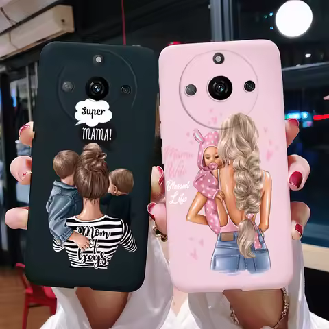 For Realme 11 5G Case RMX3751 Super Mom Baby Fashion Girl Funda Soft Cover For Realme 11 Pro+ Coque 