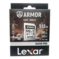 Lexar 512GB ARMOR SILVER PRO SDXC UHS-II Card (R:280MB/s) - Stainless steel, IP68, LSDAMSP512G