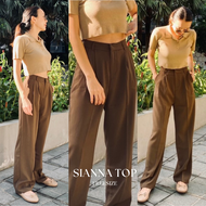 Taupe.brand - Sianna Top "เสื้อครอปแขนสั้น ผ้าKnit ผ้านุ่ม ผ้าบางเบา ใส่สบาย เนื้อผ้าทอแน่น เสื้ออยู