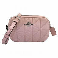【全新】COACH jamie絎縫菱格紋斜背小相機包(粉)