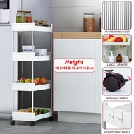 2/3/4/5layer Height Gap Kitchen Storage Rack Thicken Removable With Wheels Assemble Bathroom Shelf