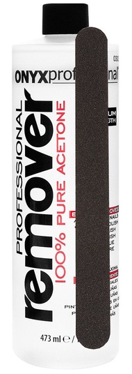 Onyx Professional 100% Acetone Nail Polish Remover Kit, Includes 1 Bonus Nail File, 16 Fl Oz
