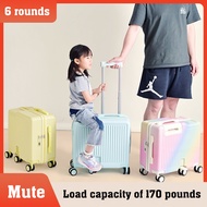 18"Hand Carry Luggage Portable Boarding Bagage 6 Wheels ZIPPER lock luggage Can Sit Down Kids Luggag