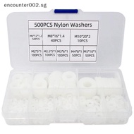 [ER] 500pc Boxed Plastic Nylon Flat Washer Plain Spacer Insulation Gasket Ring Assortment Kit Set M2
