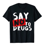 Best SellerSay No To Drugs Awareness Print Cotton T-Shirt For Men 6G7V S-5XL