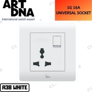 Art DNA A38 16A Universal Switched Socket - White