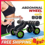 ABS Roller 4 Wheel Abdominal Exercise Gym Fitness Roller Free Kneepad Core 6 Packs Training Workout 
