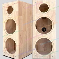 6.5-inch Solid Wood 3-Way Frequency Speaker Box, Double Bass & 4-inch High Audio, DIY Car Speaker En