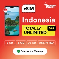 【eSIM】【Indonesia】 CHEAPEST UNLIMITED DATA 3 to 10 Days Total High Speed 5G eSIM