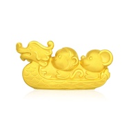 CHOW TAI FOOK 999 Pure Gold Charm - Zodiac Dragon Mouse Monkey R34095