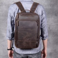 CH PREMIUM LEATHER BACKPACK - LEATHER BACKPACK - GENUINE LEATHER BACKPACK CH - MEN'S LEATHER BAG