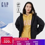 Gap【2022冬季新款】女装LOGO连帽羽绒服426815加厚防风户外外套 黑色 165/88A(S)