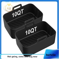2PCS Air Fryer Silicone Liners for Ninjia DZ401 DZ550 Dual Air Fryer Reusable 10QT Non-Stick AirFrye